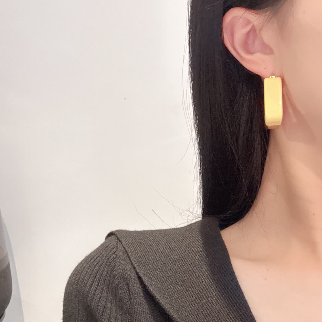 Miu Miu Yellow Rectangle Earrings